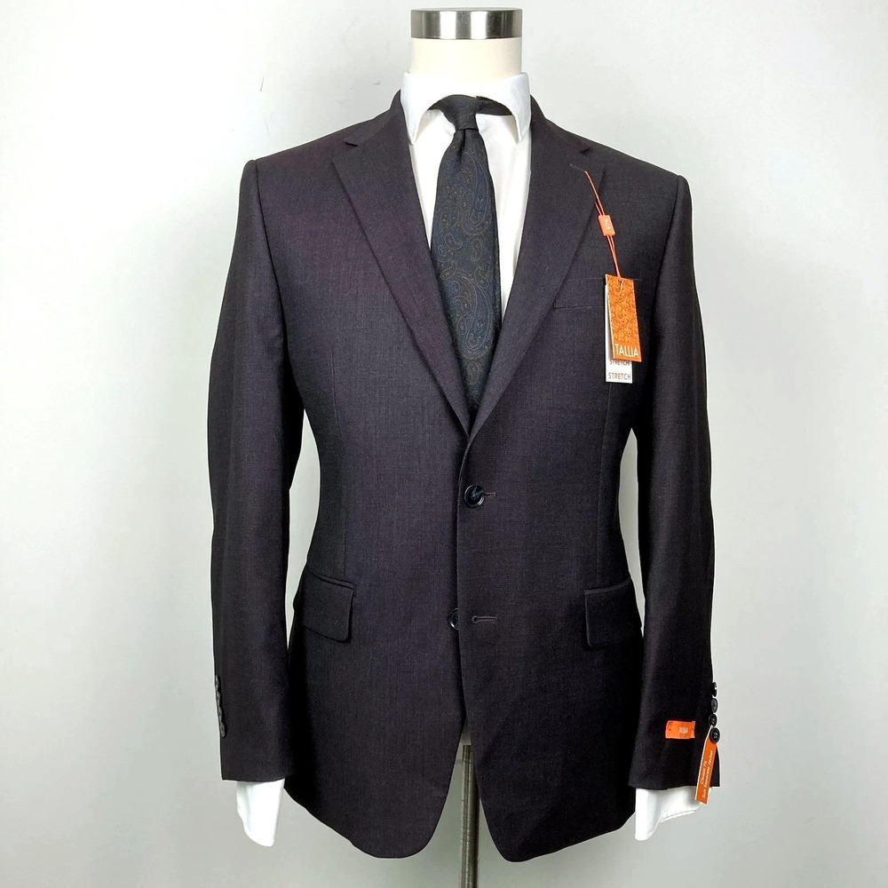 Tallia‎ Men's Classic-Fit Suit Separate Jacket Blazer Wine Red 40R E101476